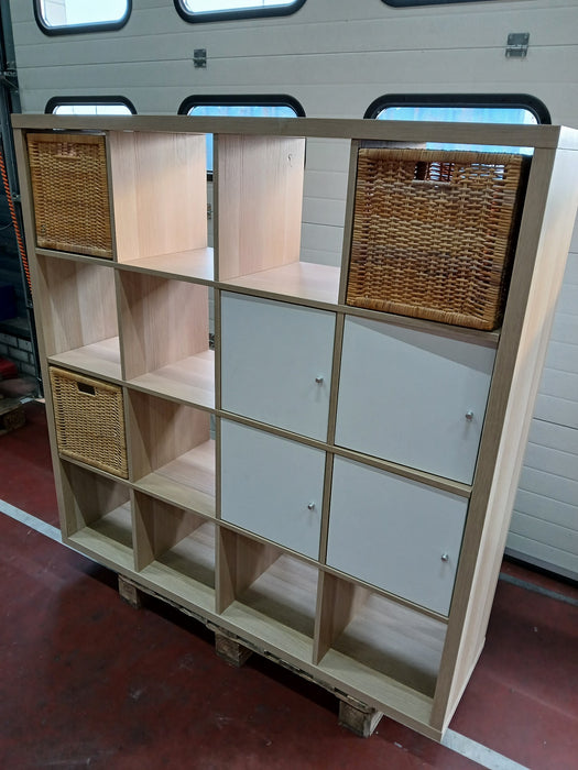IKEA Kallax kast, 16-vaks, licht eiken, 147 x 39 x 147 cm