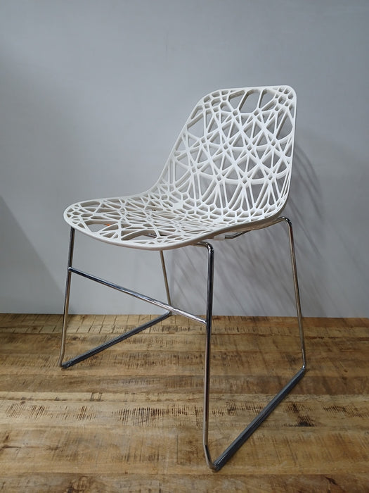 Crassevig Nett design kantinestoel, wit, Zh x Zd 46 x 46 cm