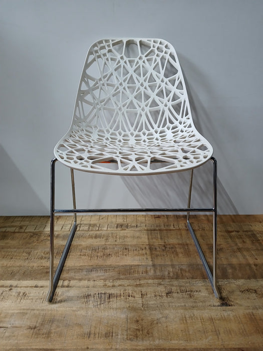Crassevig Nett design kantinestoel, wit, Zh x Zd 46 x 46 cm
