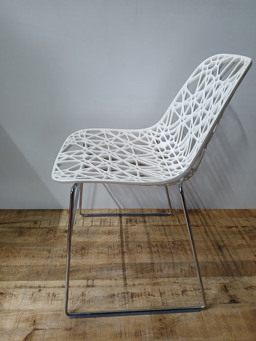 Crassevig Nett design kantinestoel, wit, Zh x Zd 46 x 46 cm