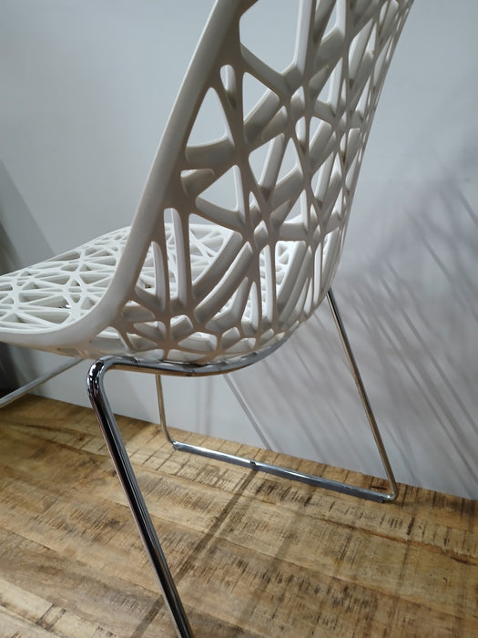 Crassevig Nett design kantinestoel, wit, Zh x Zd 46 x 46 cm