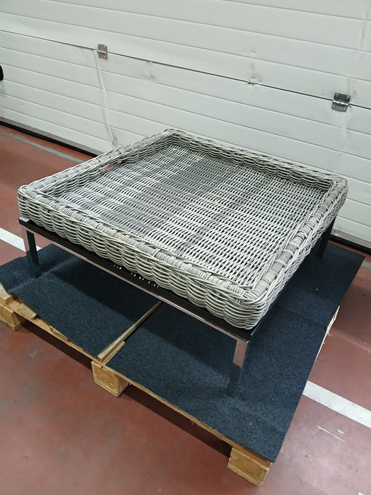 Salontafel, zwart graniet / metalen frame, 80 x 80 x 23 cm