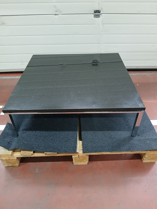 Salontafel, zwart graniet / metalen frame, 80 x 80 x 23 cm