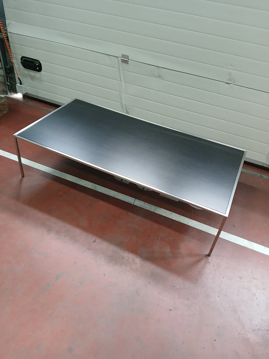 Salontafel, zwart / metaal, 142 x 71 x 35 cm