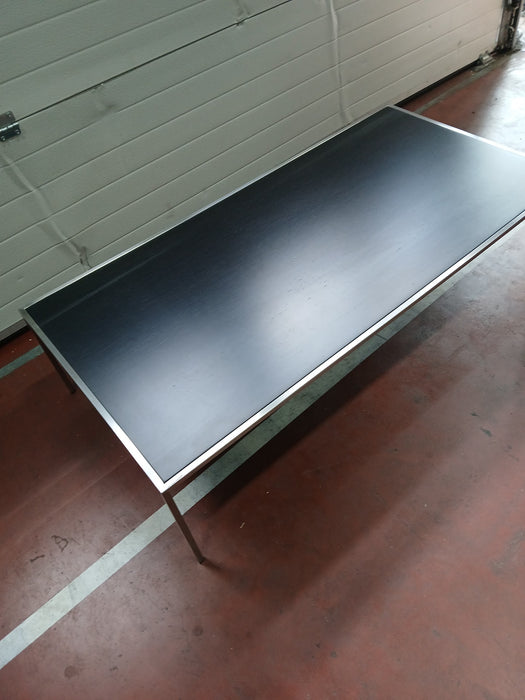 Salontafel, zwart / metaal, 142 x 71 x 35 cm