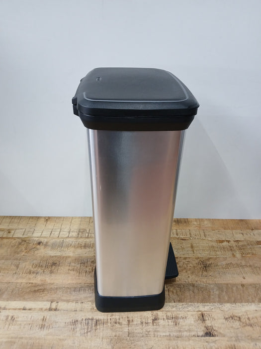Curver Decobin afvalbak, zilverkleur, 36,5 x 22,5 x 71,5 cm