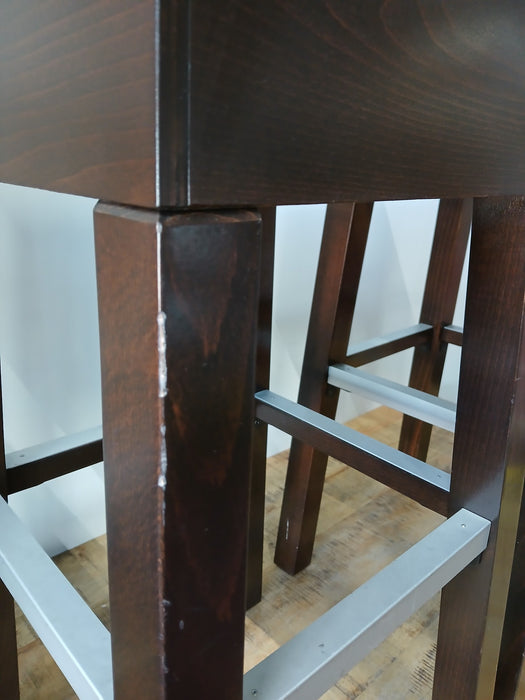 Hutten design barkruk, set van 2, bruin / hout, 29 x 39 x 81 cm