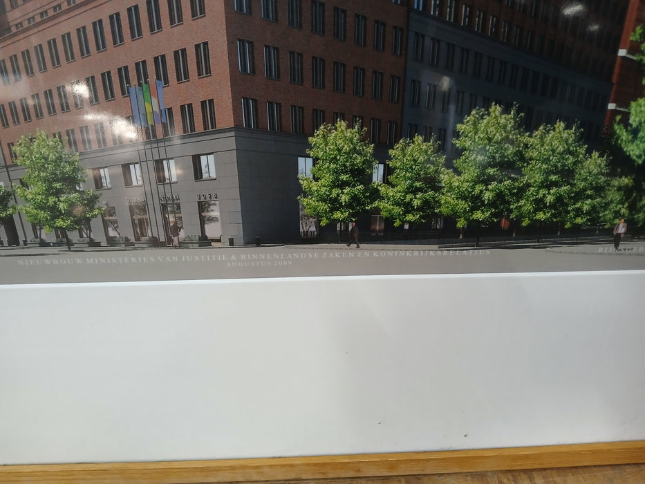 Afbeelding van Ministeries in Den Haag, hout, 80 x 110 cm