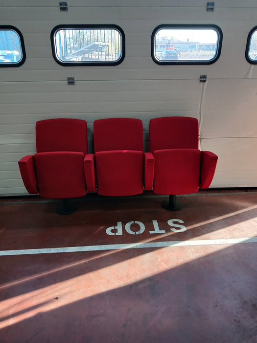 Mobilex bioscoopbankje, inklapbaar, rood, 175 x 50 x 90 cm