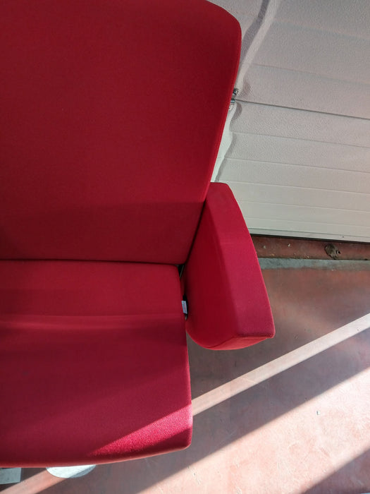 Mobilex bioscoopbankje, inklapbaar, rood, 175 x 50 x 90 cm