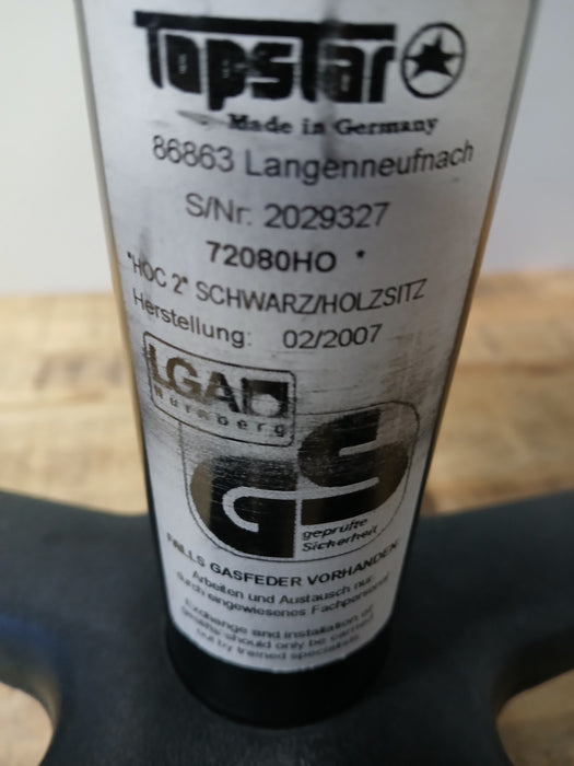 Topstar TEC 60 houten krukje, hout /  metaal, H 39 / 52 cm