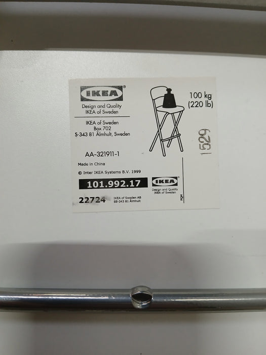 IKEA Franklin barkruk, wit, 50 x 44 x 95 cm