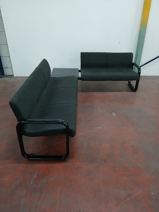 Wachtkamerbankje, antraciet, 2 elementen, B x D x H 190 x 60 x 75 cm