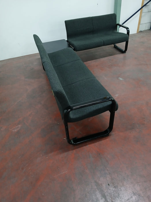 Wachtkamerbankje, antraciet, 2 elementen, B x D x H 190 x 60 x 75 cm