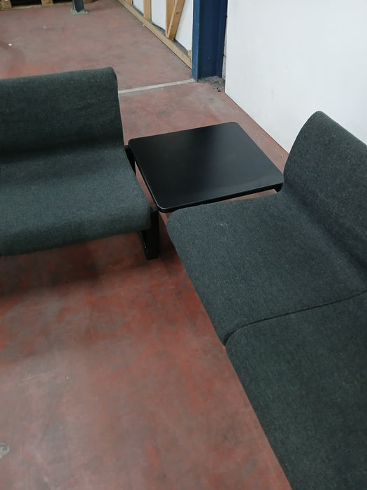 Wachtkamerbankje, antraciet, 2 elementen, B x D x H 190 x 60 x 75 cm