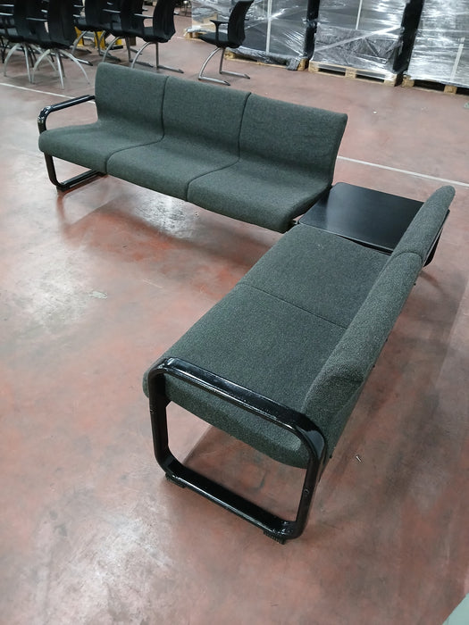 Wachtkamerbankje, antraciet, 2 elementen, B x D x H 190 x 60 x 75 cm