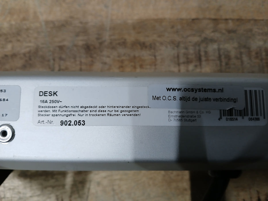 Bachmann Desk 902.053 opbouw stekkerunit, zwart / aluminium