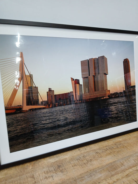 Poster in lijst, Rotterdam skyline, B x H 104 x 74 cm
