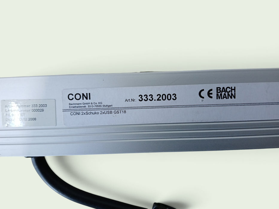 Bachmann Coni 333.2003 stekkerdoos, alu /zwart