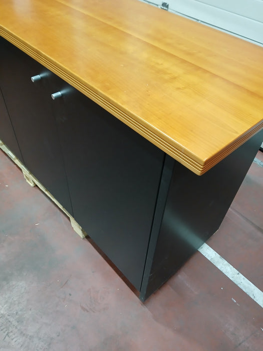 Dressoir, zwart / gelakt multiplex blad, 190 x 53 x 80 cm