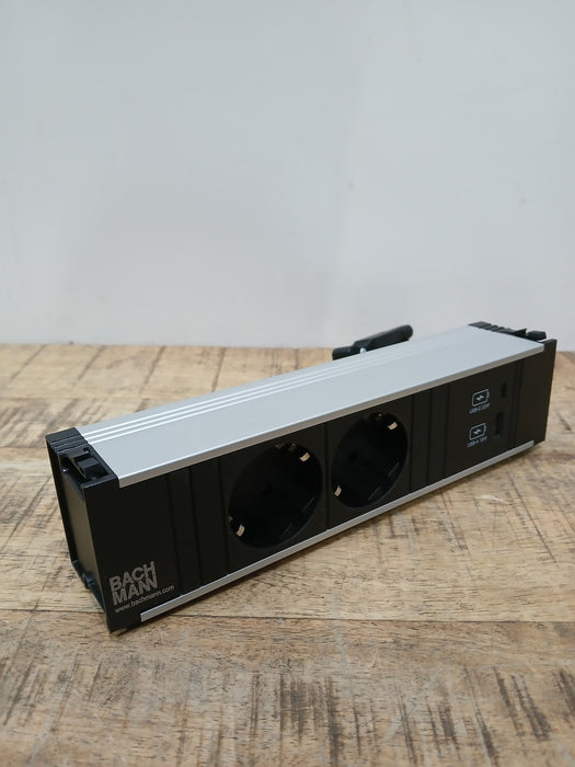 Bachmann Coni 912.233 stekkerdoos, alu /zwart