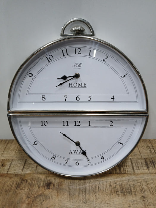 Riviera Maison Brooklyn wandklok, chroom / wit, diam. 35 cm