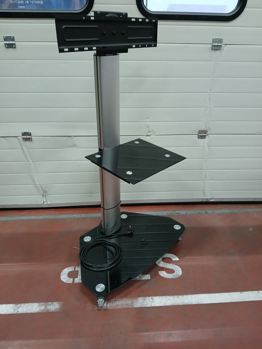 TV standaard verrijdbaar, zwart, hoogte 140 / 200 cm