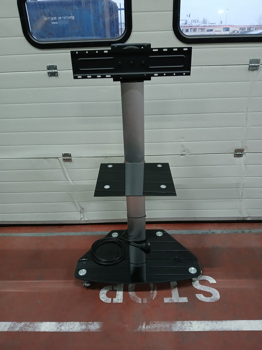 TV standaard verrijdbaar, zwart, hoogte 140 / 200 cm