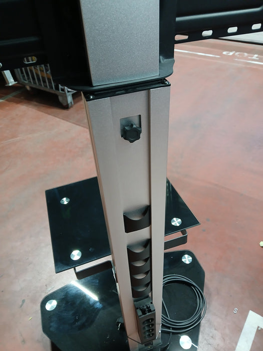 TV standaard verrijdbaar, zwart, hoogte 140 / 200 cm