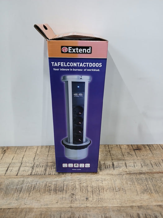 VB Extend 61075 tafel contactdoos, zilver