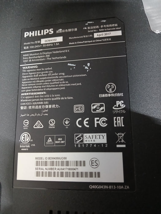 Philips BDM4350 televisie, zwart, 43 inch