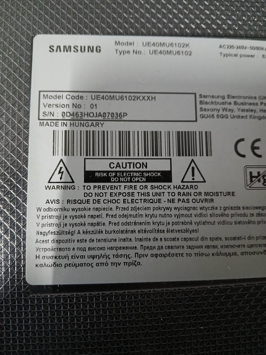 Samsung EU40MU6102 televisie, zwart, 40 inch