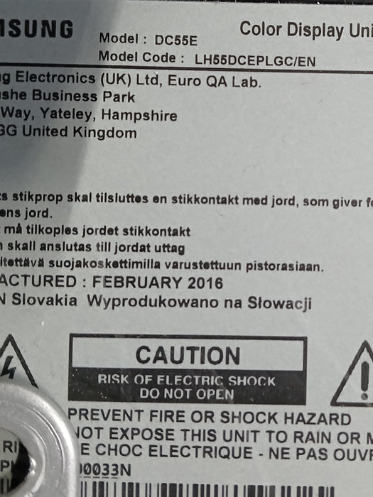 Samsung DC55E display monitor, zwart, 55 inch