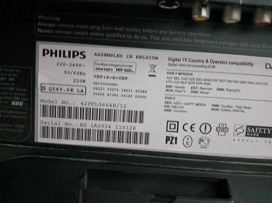 Philips 42PFL9664H/12 LCD TV, zwart/zilver, 42 inch