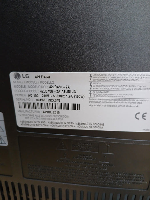 LG 42LD450 LCD TV, zwart, 42 inch