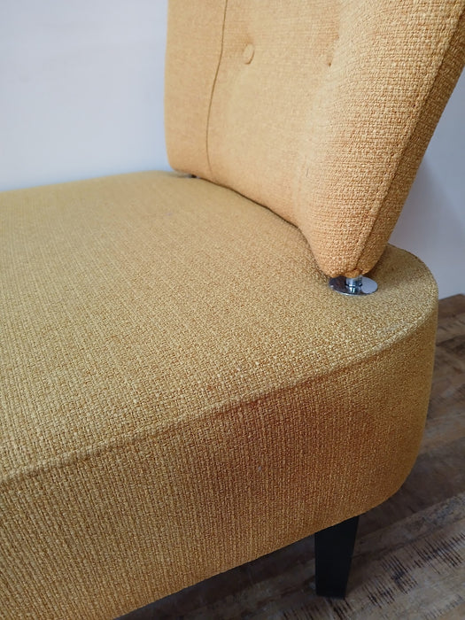 Lounge fauteuil Brighton, stof okergeel, 65 x 64 x 82 cm