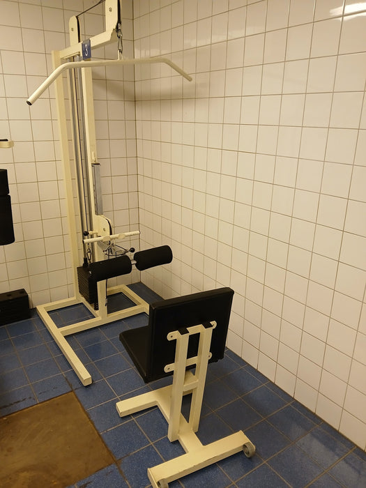 Lat pulley station, metaal / wit