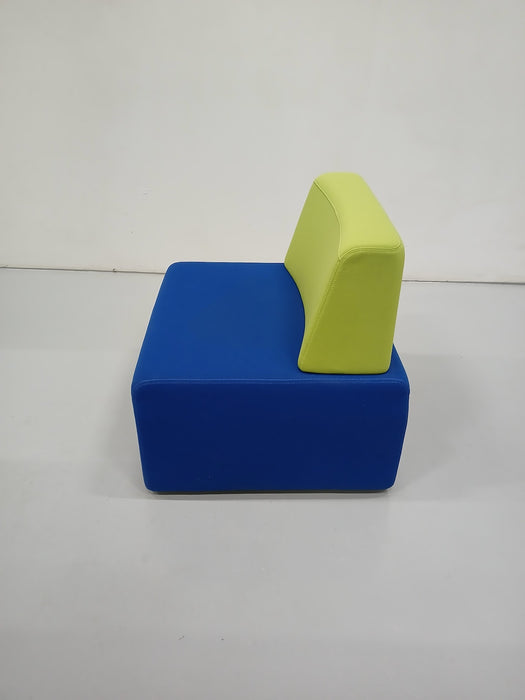 Steelcase Cube lounge stoel, blauw/groen, 80 x 43,5 x 80 cm