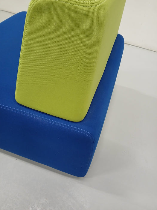 Steelcase Cube lounge stoel, blauw/groen, 80 x 43,5 x 80 cm