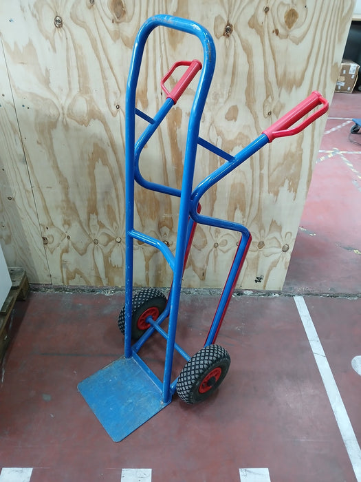 Fetra steekwagen met luchtbanden, blauw, 1300 mm hoogte