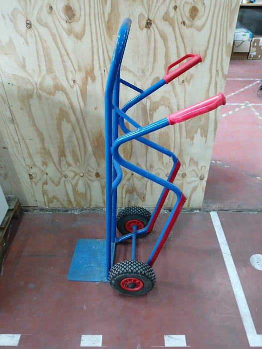 Fetra steekwagen met luchtbanden, blauw, 1300 mm hoogte