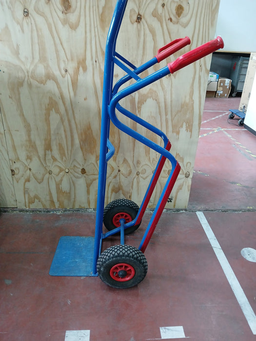 Fetra steekwagen met luchtbanden, blauw, 1300 mm hoogte