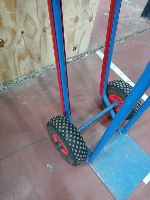 Fetra steekwagen met luchtbanden, blauw, 1300 mm hoogte
