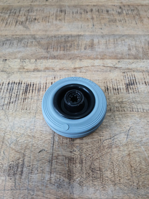 Wiel blauw 100 mm asgat 12mm (Nieuw)