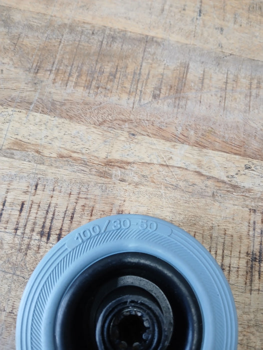 Wiel blauw 100 mm asgat 12mm (Nieuw)