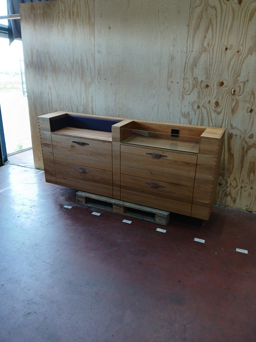 Eiken dressoir Girona, , 3 lades, B x D x H 213 x 44 x 91 cm