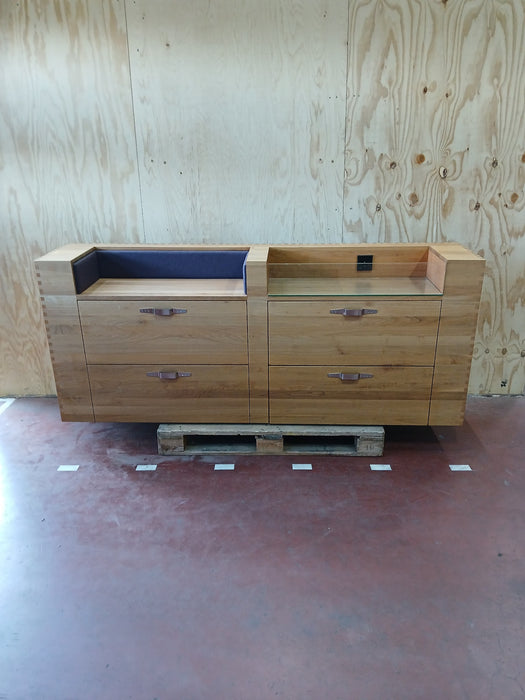 Eiken dressoir Girona, , 3 lades, B x D x H 213 x 44 x 91 cm