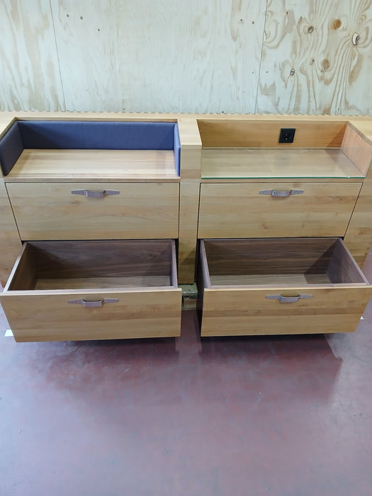 Eiken dressoir Girona, , 3 lades, B x D x H 213 x 44 x 91 cm