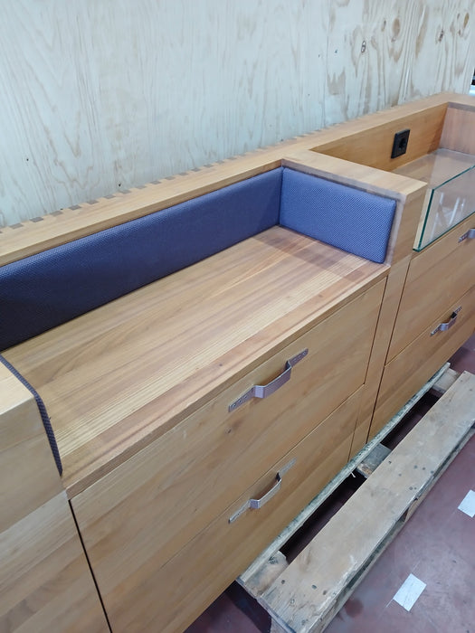 Eiken dressoir Girona, , 3 lades, B x D x H 213 x 44 x 91 cm