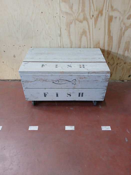 Klepkist "Fish", verrijdbaar, grijs grenen, 95 x 60 x 53 cm